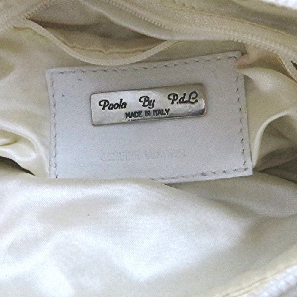 Paola by P.d.L White Rabbit Fur Purse with Leather Trim Evening or Girls - Picture 4 of 5
